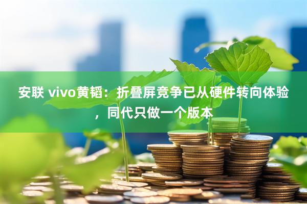 安联 vivo黄韬：折叠屏竞争已从硬件转向体验，同代只做一个版本